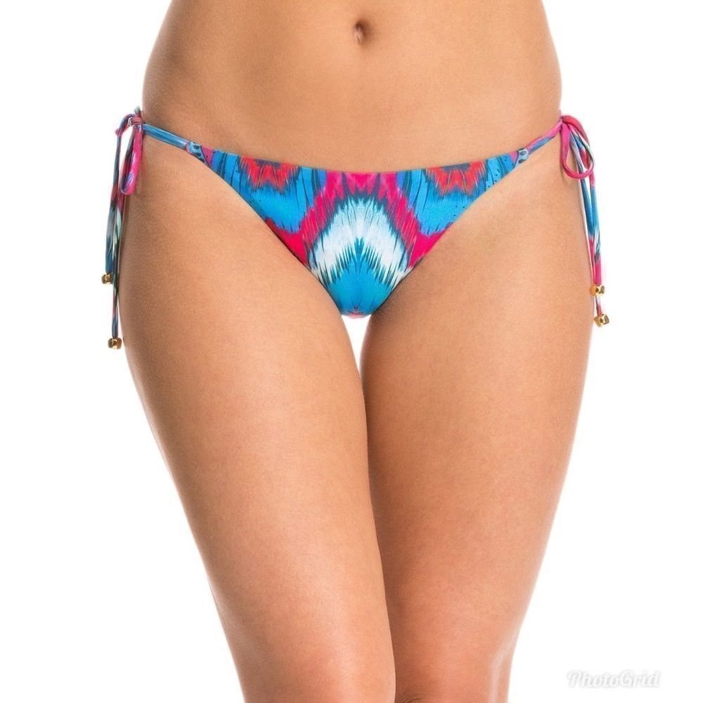 PILYQ String Bikini Bottom Side Tie Triangle Mumbai Pink Blue Small Large‎ New